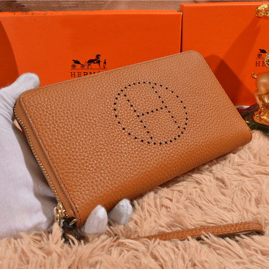 Hermes Long Zip Wallet A1188 Wheat