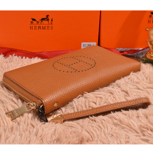 Hermes Long Zip Wallet A1188 Wheat