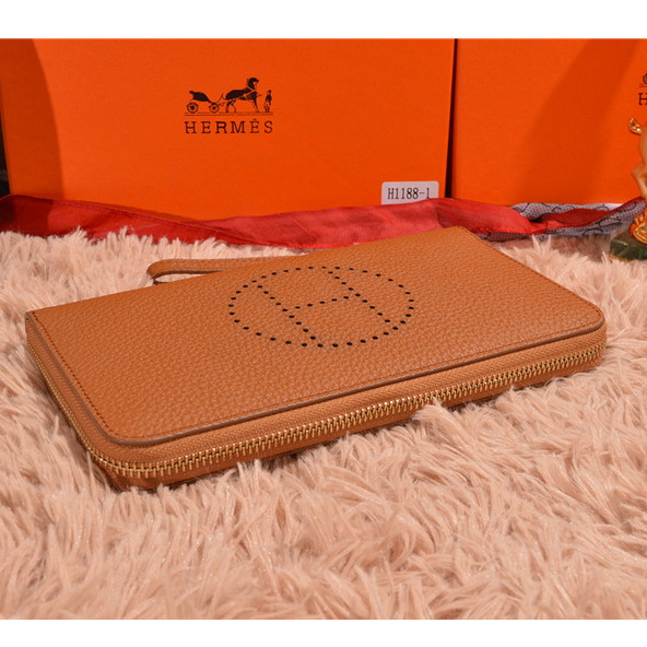 Hermes Long Zip Wallet A1188 Wheat