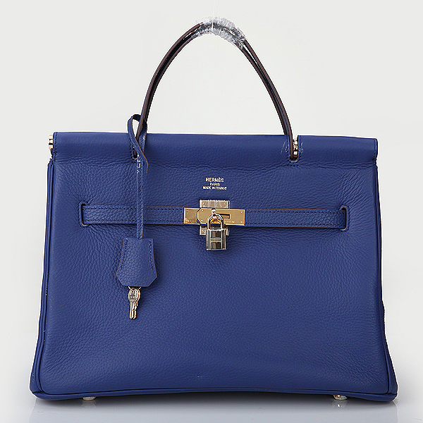 Hermes Shopping Bag H1046 in Royalblue with Gold hardware