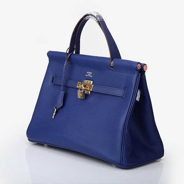 Hermes Shopping Bag H1046 in Royalblue with Gold hardware