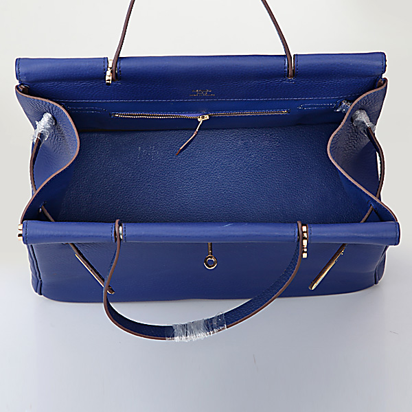 Hermes Shopping Bag H1046 in Royalblue with Gold hardware