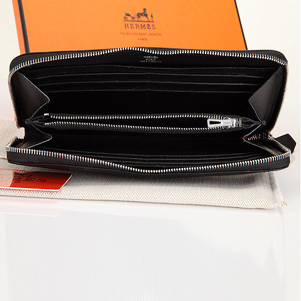 Hermes Zipper Wallet Original Saffiano Leather A309 Black