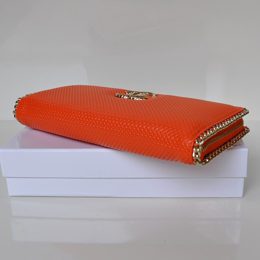 Hot Style Chanel CC Logo Long Zippy Wallet 0820 in Orange