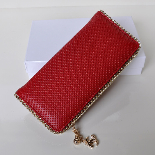 Hot Style Chanel CC Logo Long Zippy Wallet 0820 in Red