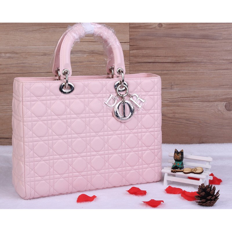 Lady Dior Bag Medium Bag Sheepskin Leather D1667 LightPink