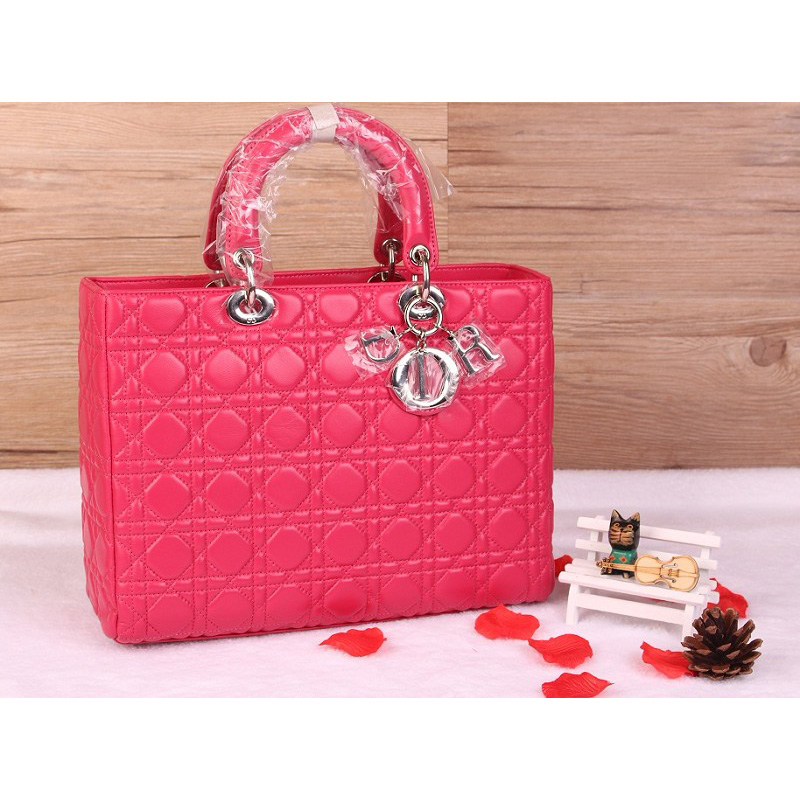 Lady Dior Bag Medium Bag Sheepskin Leather D9603 Rose