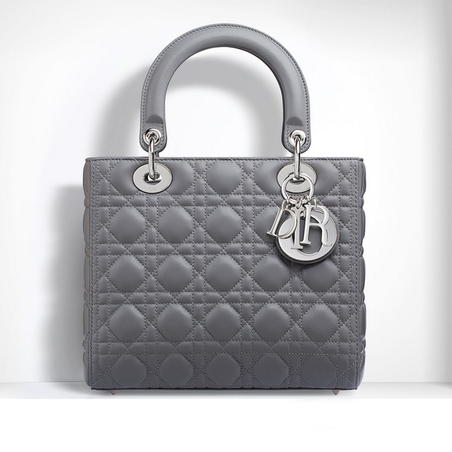 Lady Dior bag in Dior grey lambskin