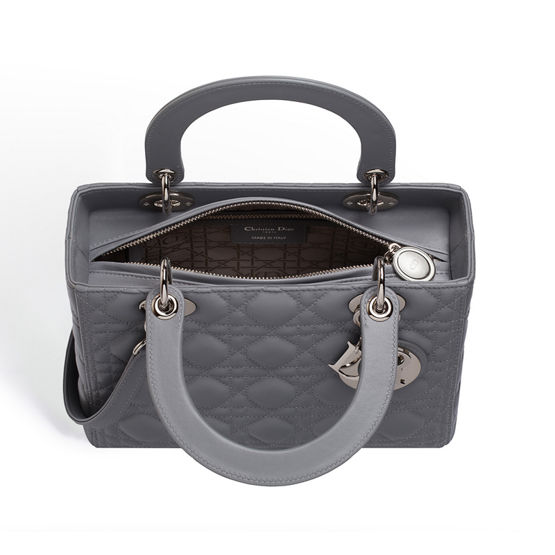 Lady Dior bag in Dior grey lambskin