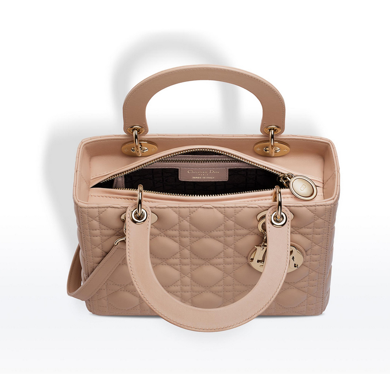 Lady Dior bag in Nude lambskin