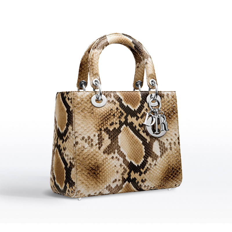 Lady Dior bag in gold-tone python