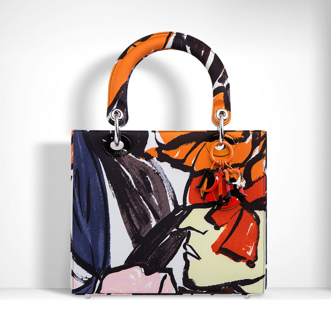 Lady Dior bag in printed twill