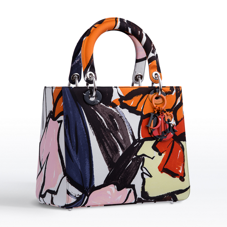 Lady Dior bag in printed twill