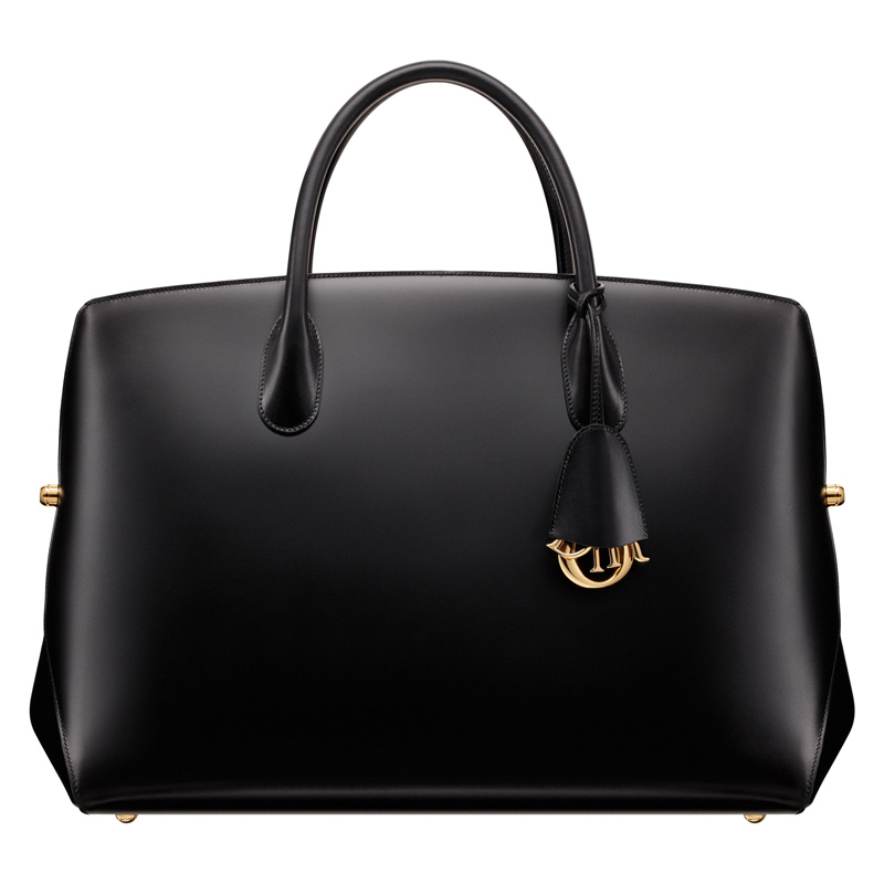 Large DiorBar bag, black leather