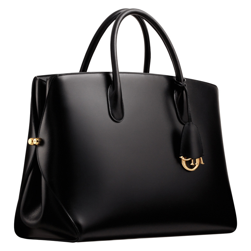 Large DiorBar bag, black leather