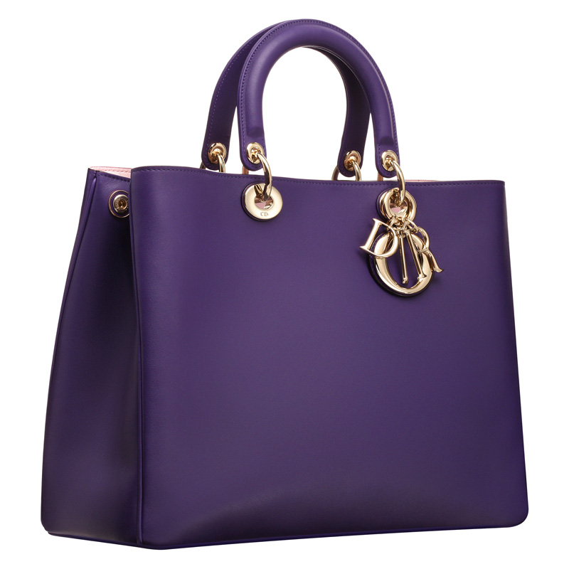 Large Violet leather Diorissimo bag