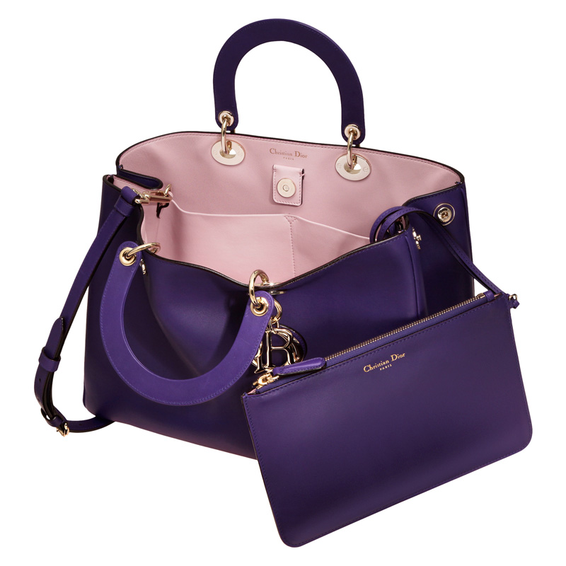 Large Violet leather Diorissimo bag