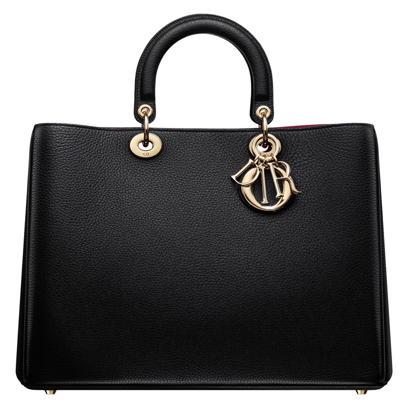 Large black leather Diorissimo bag