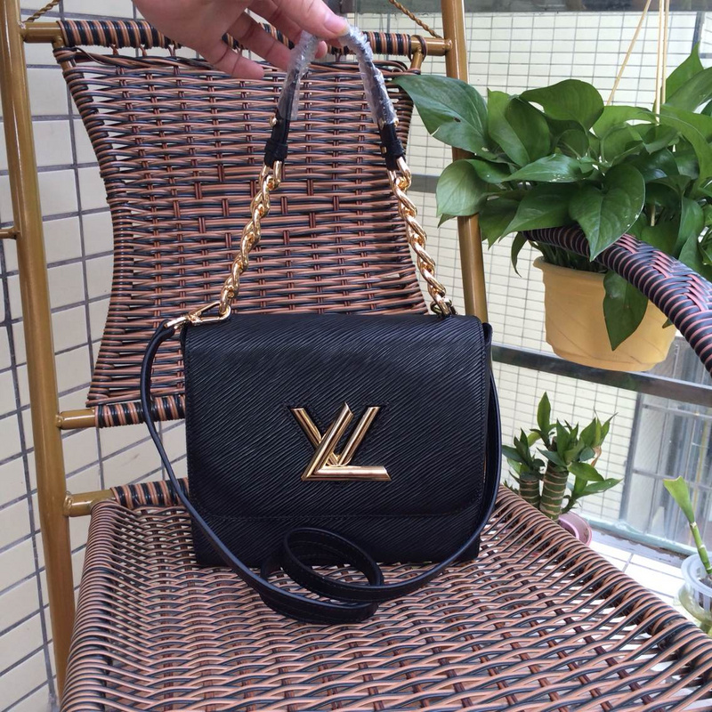 Louis Vuitton EPI Leather Chain Louise Shoulder Bag M48618 Black