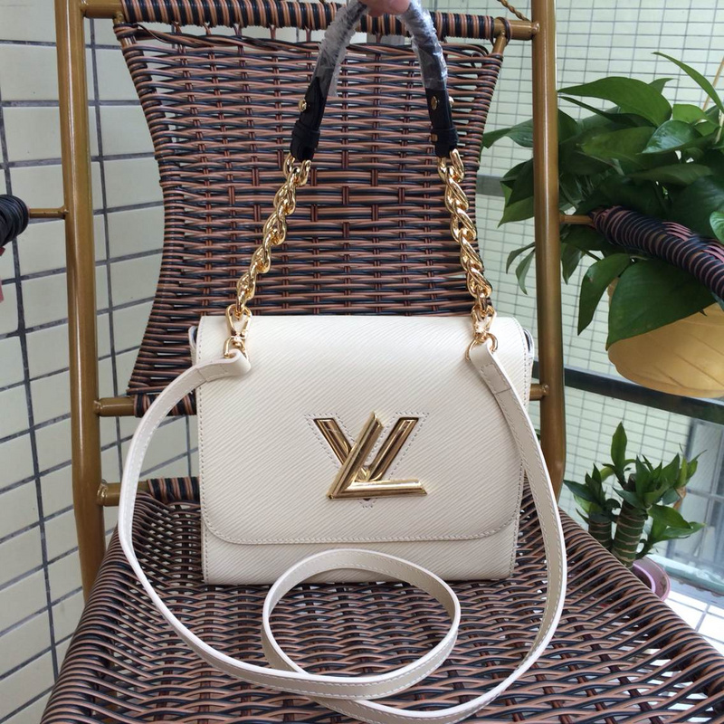 Louis Vuitton EPI Leather Chain Louise Shoulder Bag M48618 White