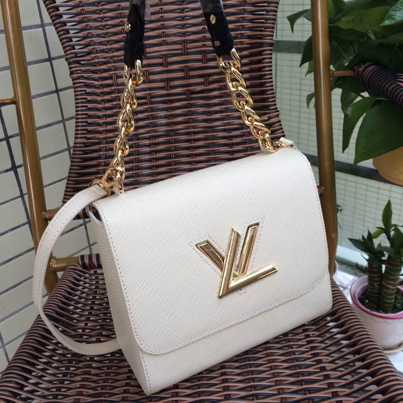 Louis Vuitton EPI Leather Chain Louise Shoulder Bag M48618 White