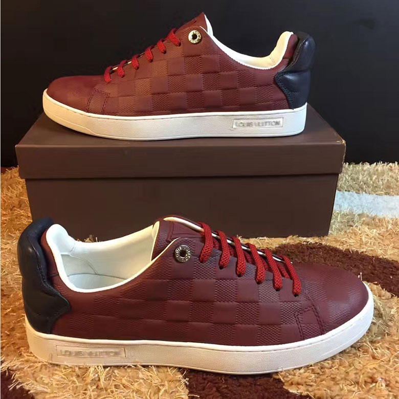 Louis Vuitton Frontrow Sneaker In Bordeaux Damier Calf Leather