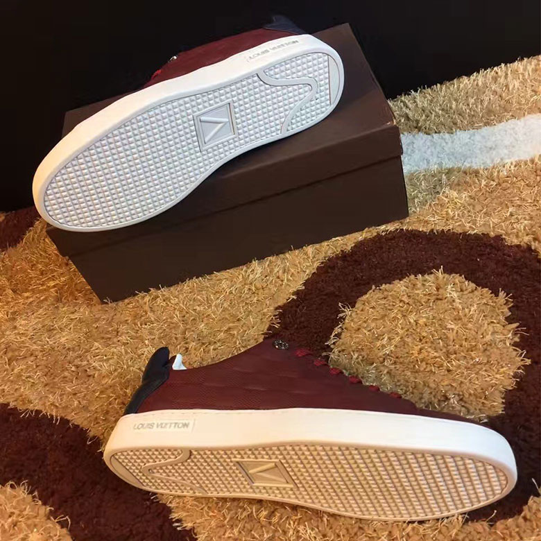 Louis Vuitton Frontrow Sneaker In Bordeaux Damier Calf Leather