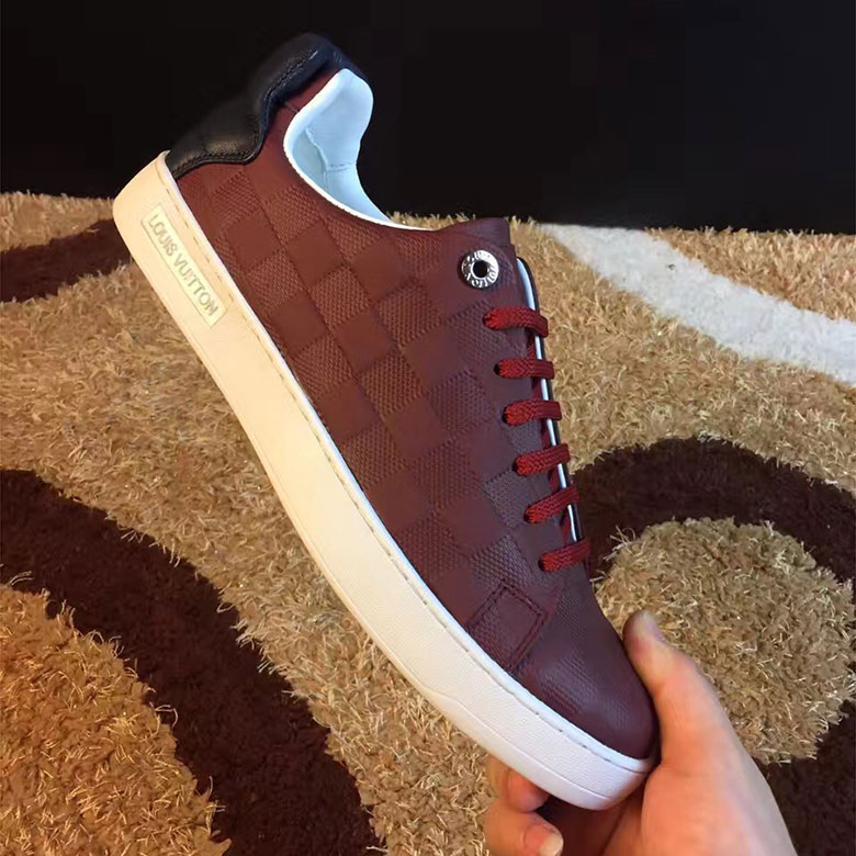 Louis Vuitton Frontrow Sneaker In Bordeaux Damier Calf Leather