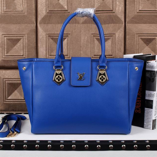 Louis Vuitton Lock Me MM Tote Bag M48966 Blue