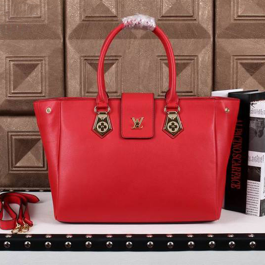 Louis Vuitton Lock Me MM Tote Bag M48966 Red