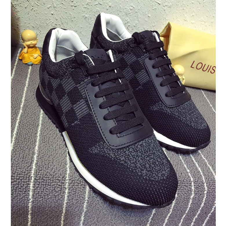 Louis Vuitton Men Black Run Away Sneaker Damier