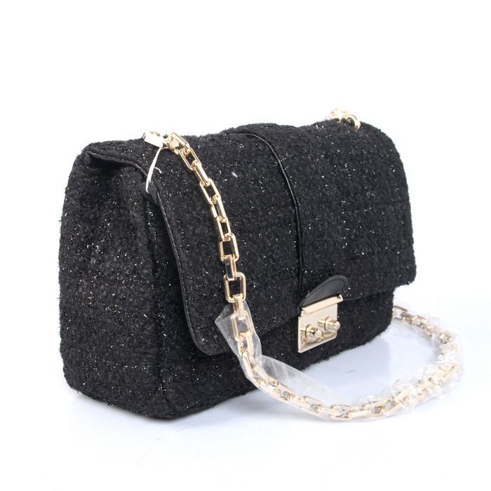 MISS DIOR Bag Nubuck Fabric D6347 Black