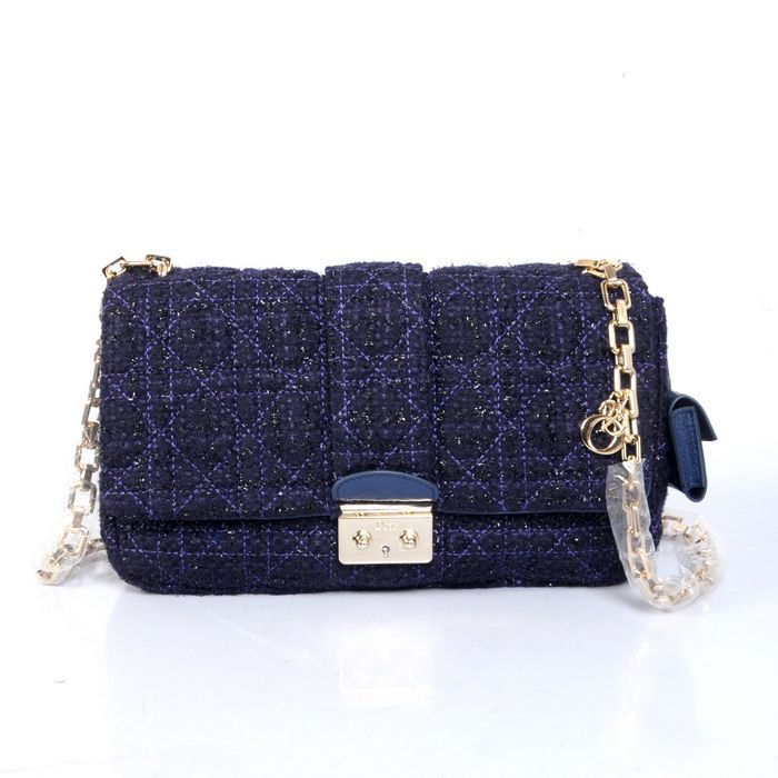 MISS DIOR Bag Nubuck Fabric D6347 Blue