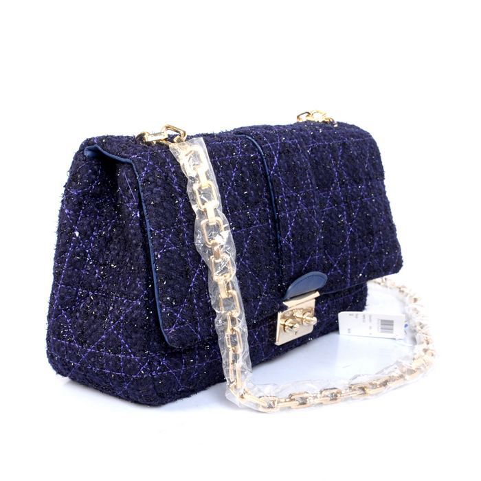 MISS DIOR Bag Nubuck Fabric D6347 Blue