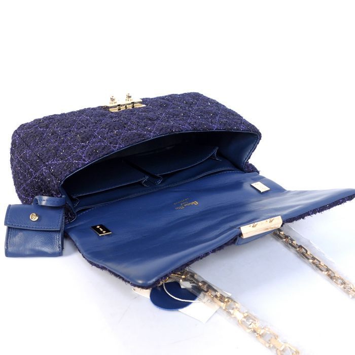 MISS DIOR Bag Nubuck Fabric D6347 Blue