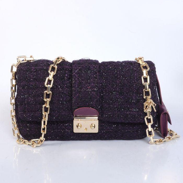 MISS DIOR Bag Nubuck Fabric D6347 Purple