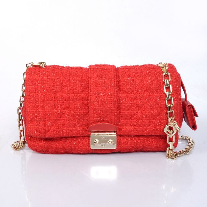 MISS DIOR Bag Nubuck Fabric D6347 Red