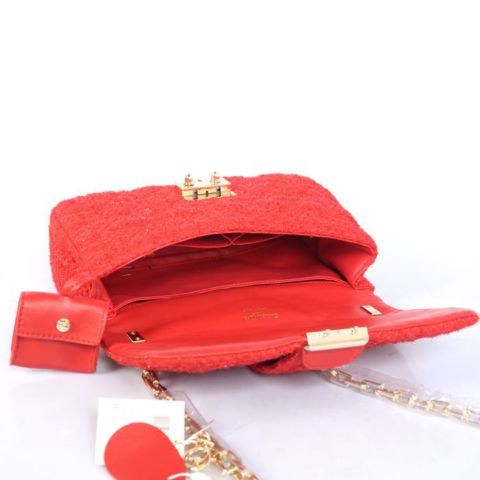 MISS DIOR Bag Nubuck Fabric D6347 Red