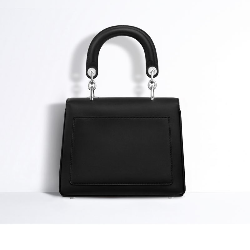 Mini Be Dior flap bag in black leather