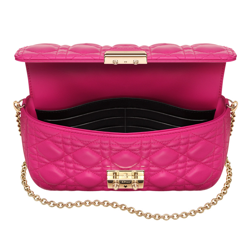 Miss Dior Promenade large pouch in Fuchsia leather