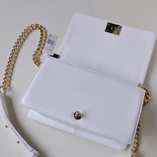 Newest Boy Chanel Flap Shoulder Bag Pearl A67086 White