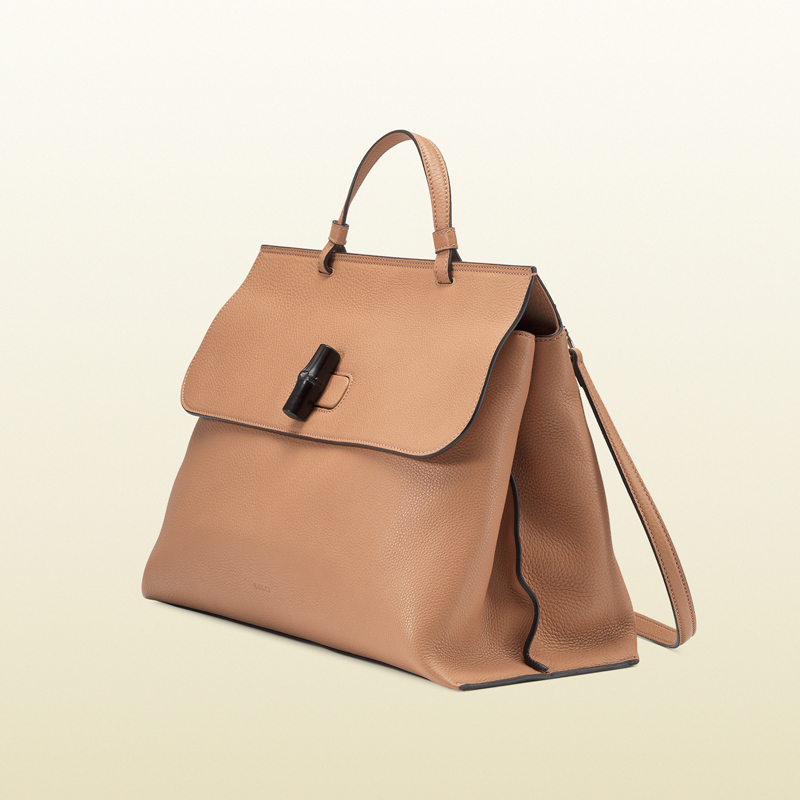 Online exclusive bamboo daily leather top handle bag