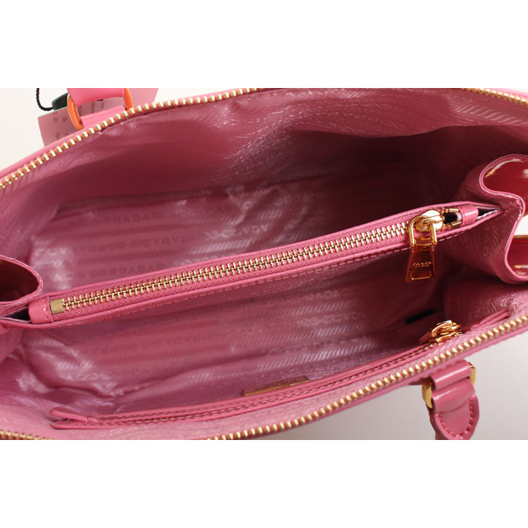 PRADA Patent Leather Two Handle Bag 0837 in Cherry pink