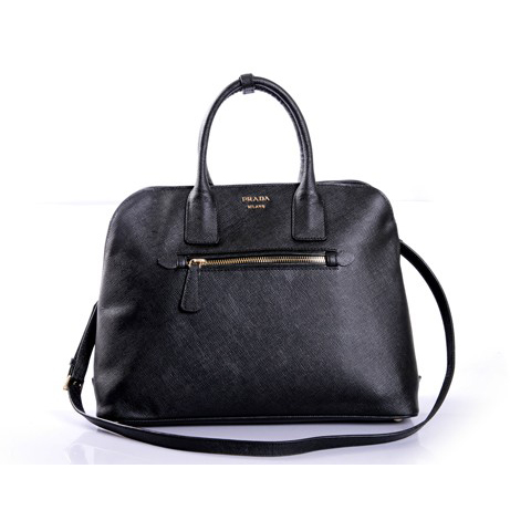 PRADA Saffiano Cuir Leather Tote Bag BN2553 in Black