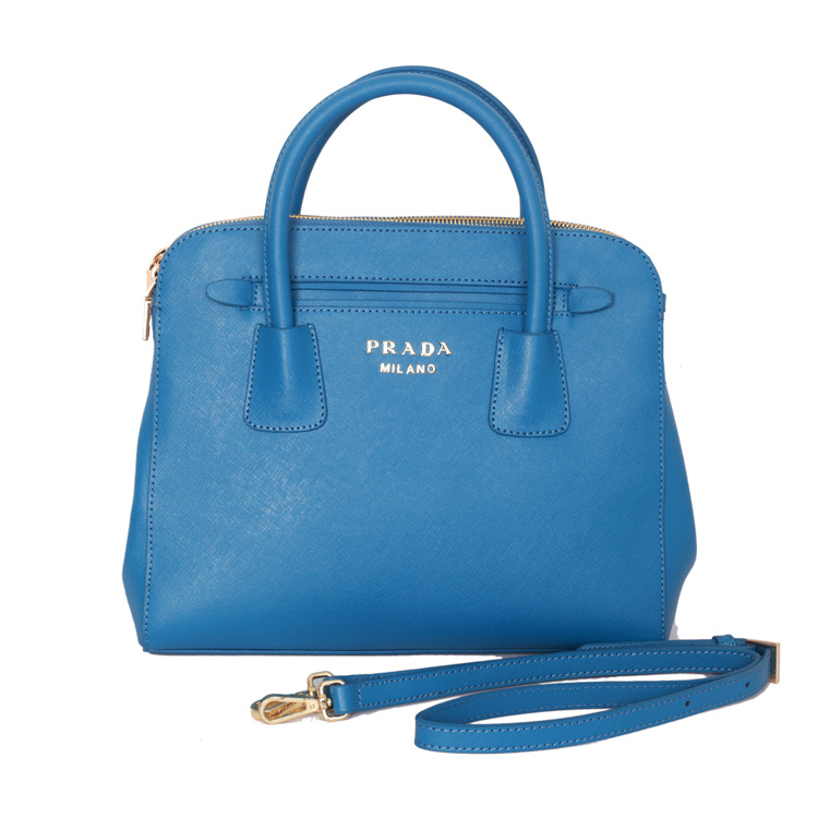 PRADA Saffiano Cuir and City Calf Leather Tote Bag BN2596 in Light Blue