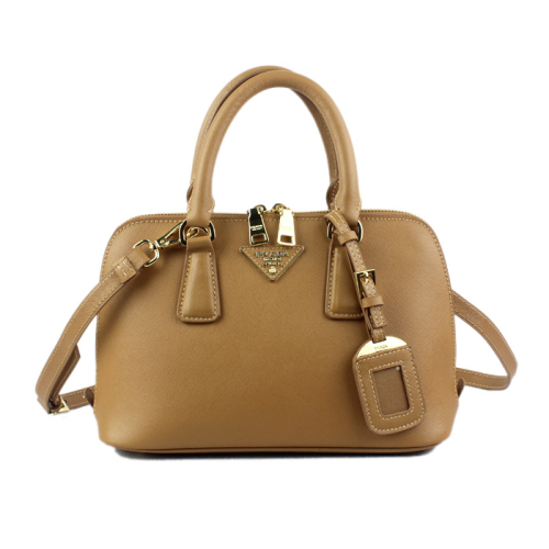 PRADA Saffiano Leather 25CM Two Handle Bag 0811 in Apricot