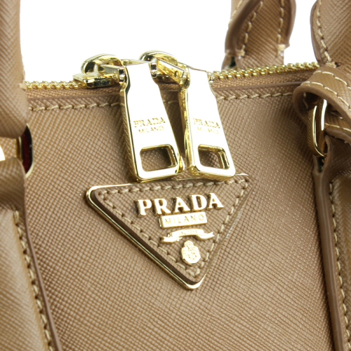 PRADA Saffiano Leather 25CM Two Handle Bag 0811 in Apricot