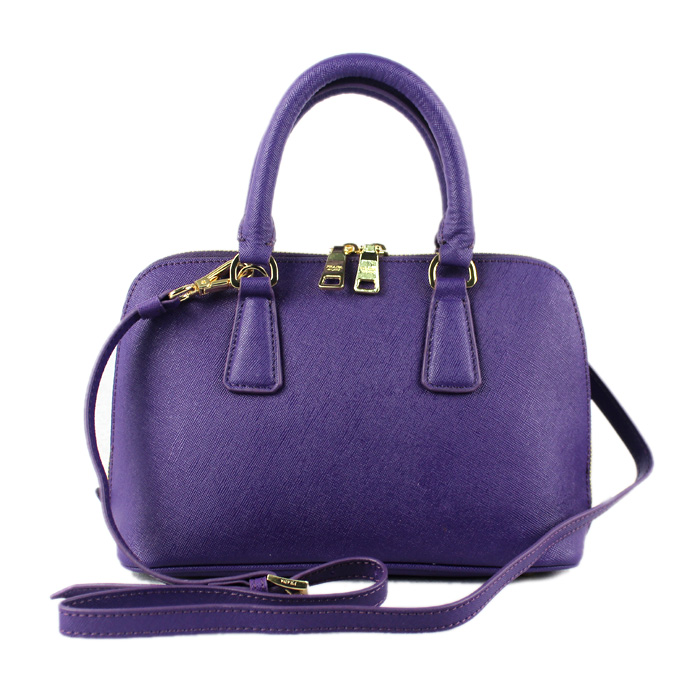 PRADA Saffiano Leather 25CM Two Handle Bag 0811 in Purple