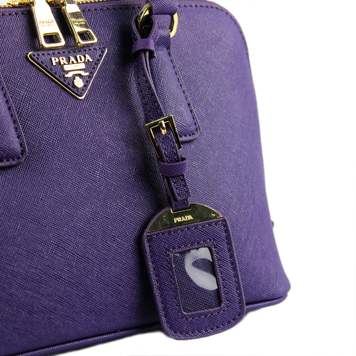 PRADA Saffiano Leather 25CM Two Handle Bag 0811 in Purple