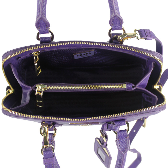 PRADA Saffiano Leather 25CM Two Handle Bag 0811 in Purple